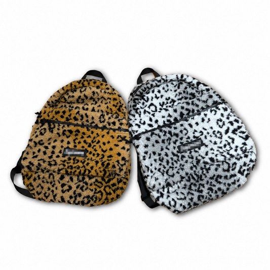 Leopard Fleece Backpack
