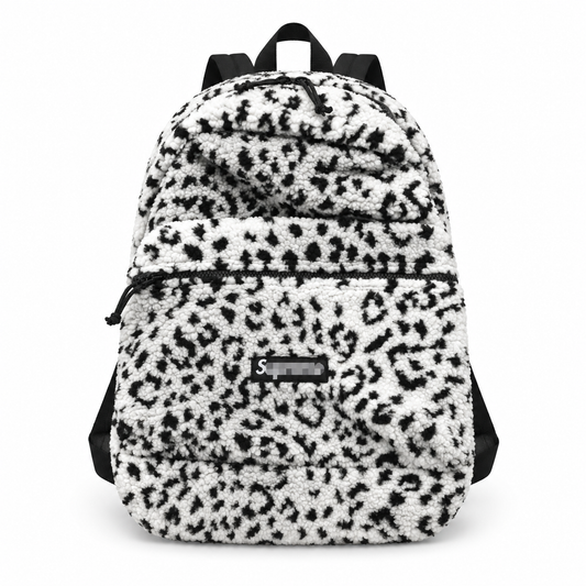 Leopard Fleece Backpack